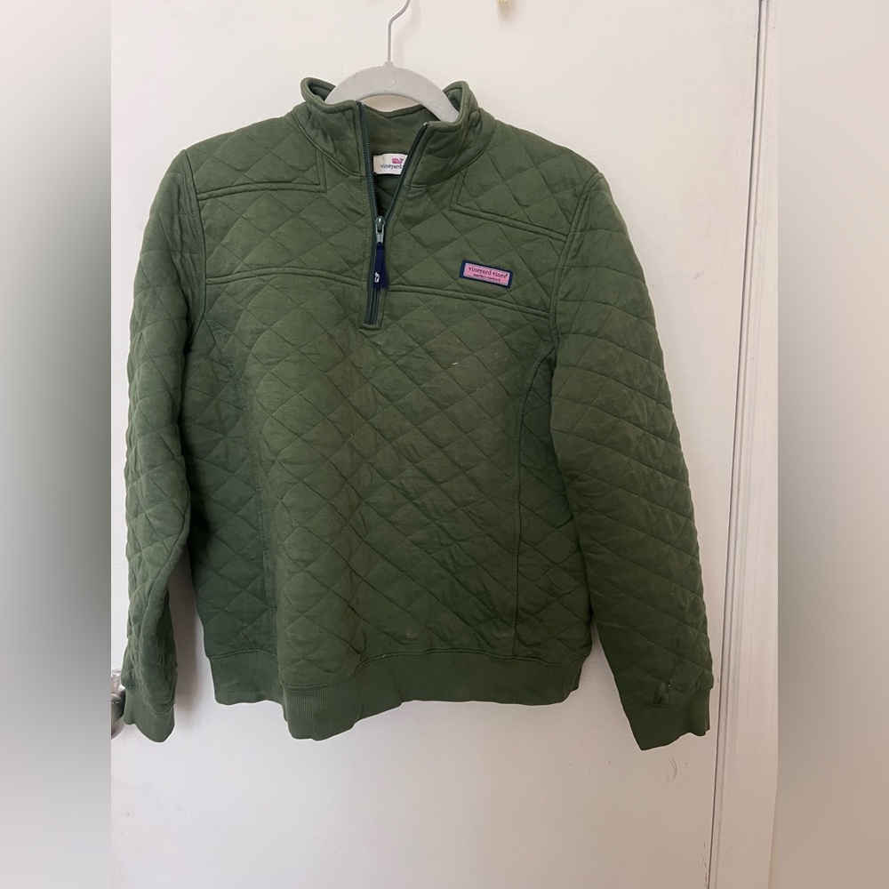 Vineyard Vines Olive Green Quilted Shep Shirt